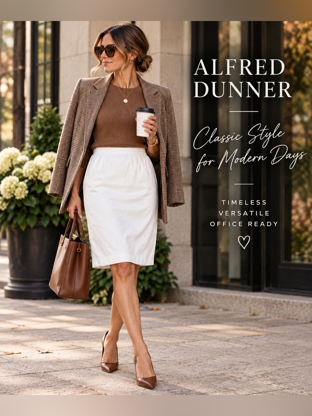 Alfred Dunner White Pull-On Pencil Skirt Size 20 Classic Office Career Midi